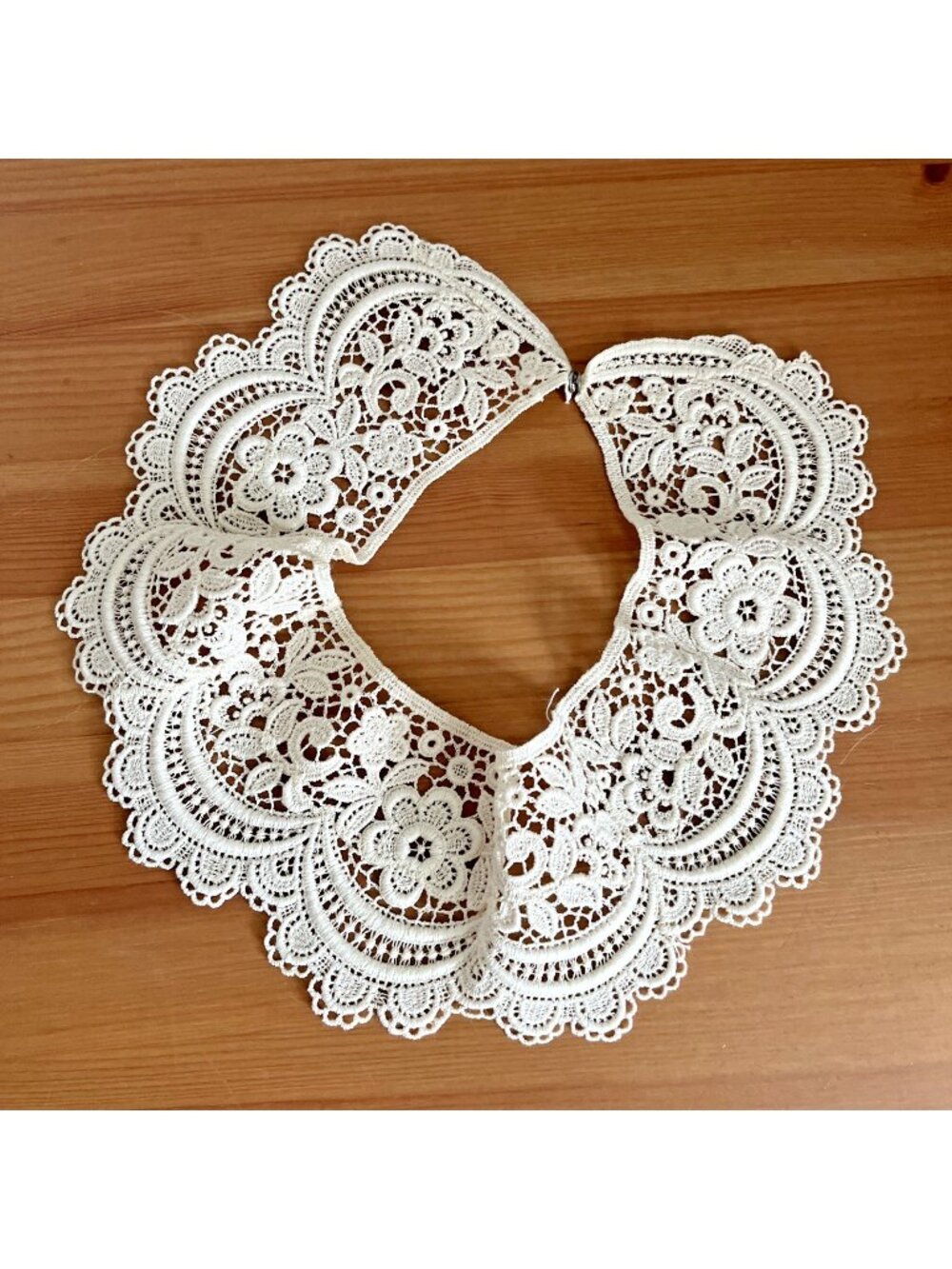 Vtg Cream Crochet lace fake Neck Collar detachable cottagecore victorian 80s